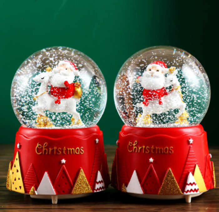 inflatable christmas ball pp plastic figure with snow ball