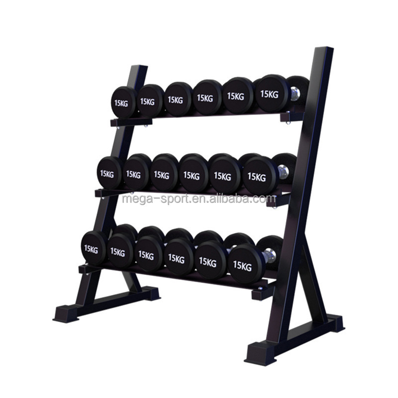 Hot Sale Gym Fitness Dumbbell Stand Rack Sets Free Weight Hex Dumbbell Set with Rack for Strength Training Fitness Storage