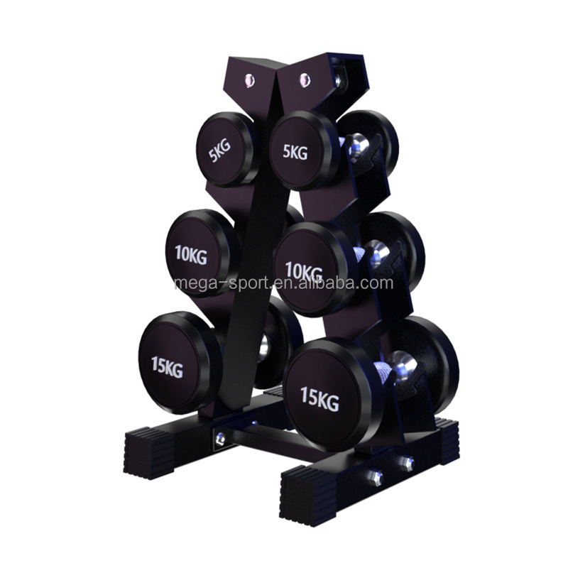 Hot Sale Gym Fitness Dumbbell Stand Rack Sets Free Weight Hex Dumbbell Set with Rack for Strength Training Fitness Storage