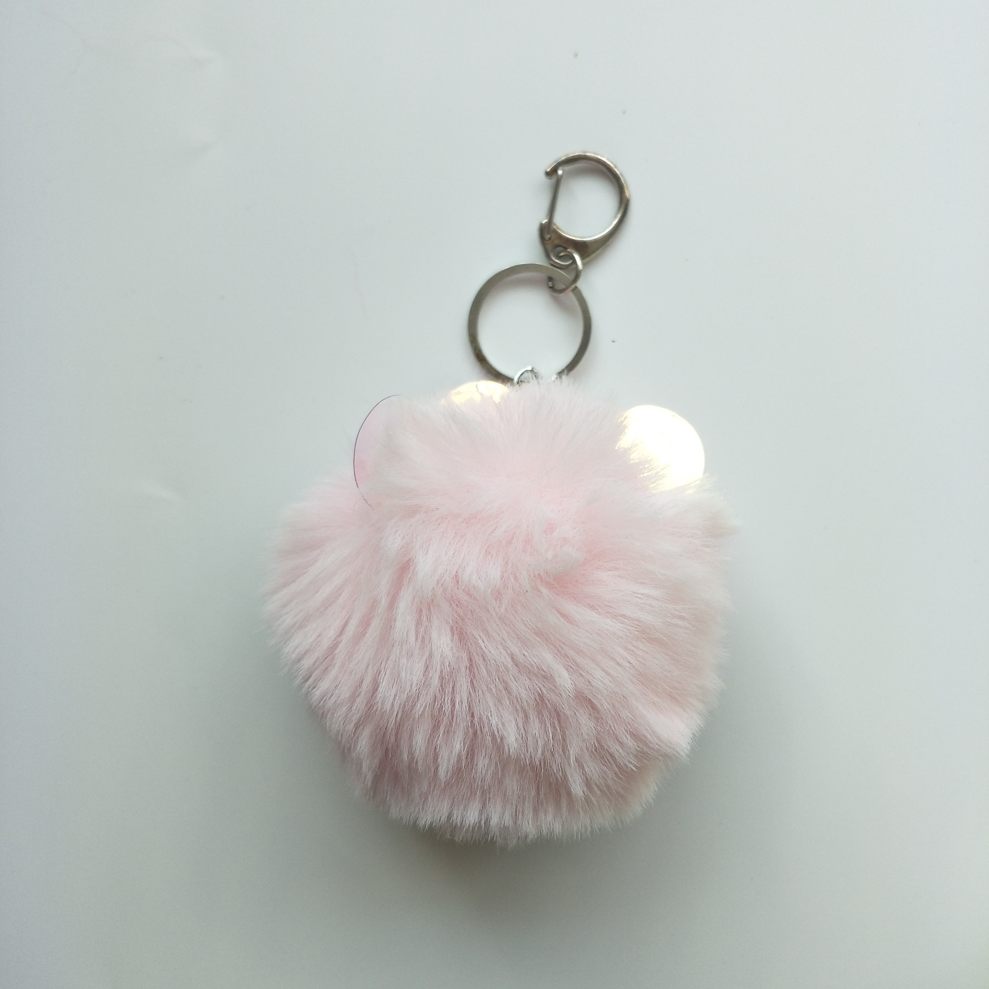 Big sale stock rabbit ear Keychain Pompom Fluffy Keyring Bag Charm Women Kids Gift Plush Fur Keychain