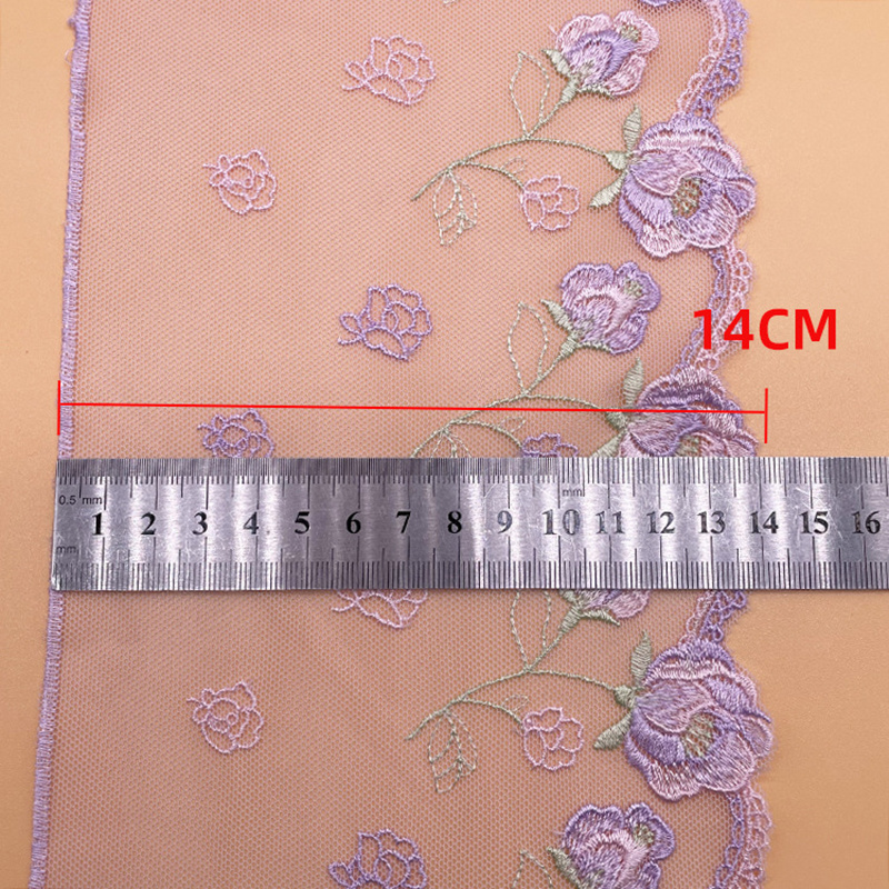 New single-sided mesh lace 3D flower embroidery lace accessories mother's dress lace trim