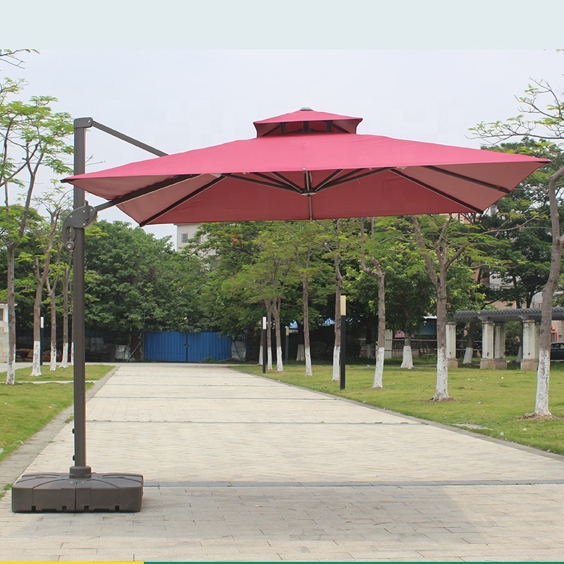 MEIJIA outdoor square cantilever umbrella double top deluxe patio umbrella