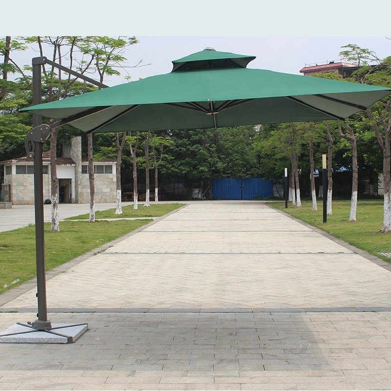 MEIJIA outdoor square cantilever umbrella double top deluxe patio umbrella