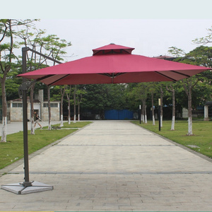 MEIJIA outdoor square cantilever umbrella double top deluxe patio umbrella