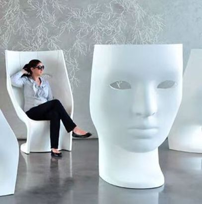 MEIJIA Mask shape chair nemo mask face chair italian style sculptured nemo mask face stool beauty salon home chairs