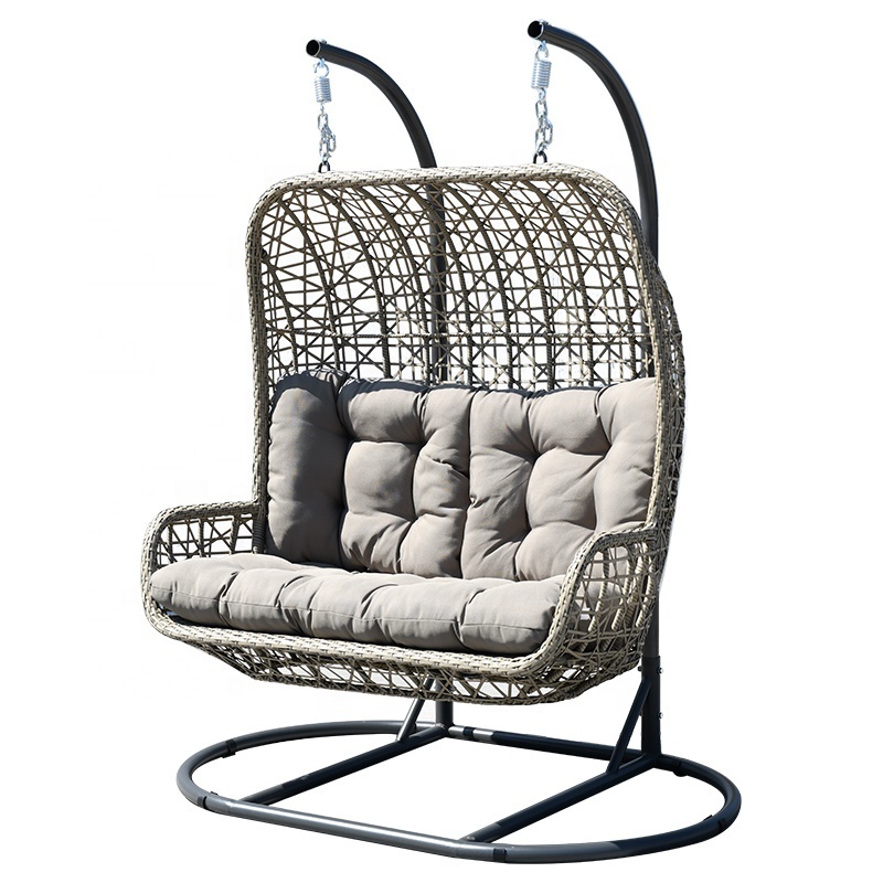 MEIJIA 2 seater egg outdoor hammock hanging shaped rattan wicker garden swing chair