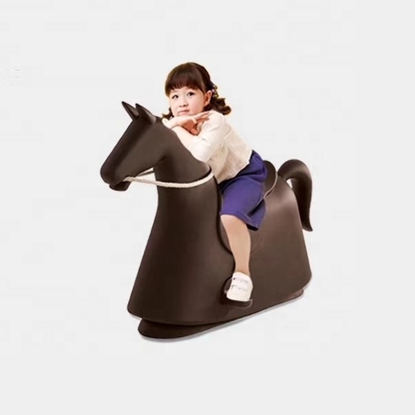 Horse rocking chair Cartoon cute puppy animal shaped stool indoor outdoor Nordic creative fiberglass funny leisure chairs