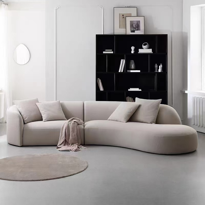 Sofa Set Furniture Italian Design Modern Shaped Sectional Modular Grey Velvet Sofa Assembly Sof Anordic Style Living Room Sofa