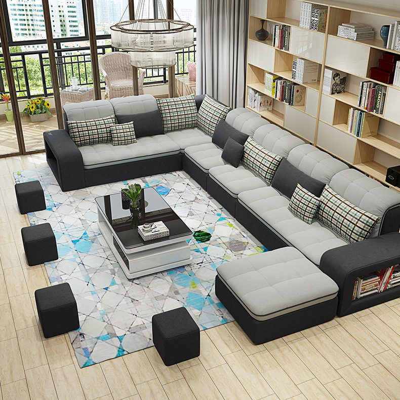 Durable Style U-Shape Furniture Living Room Sectional Modern Sofa Seater Set Of Chairs