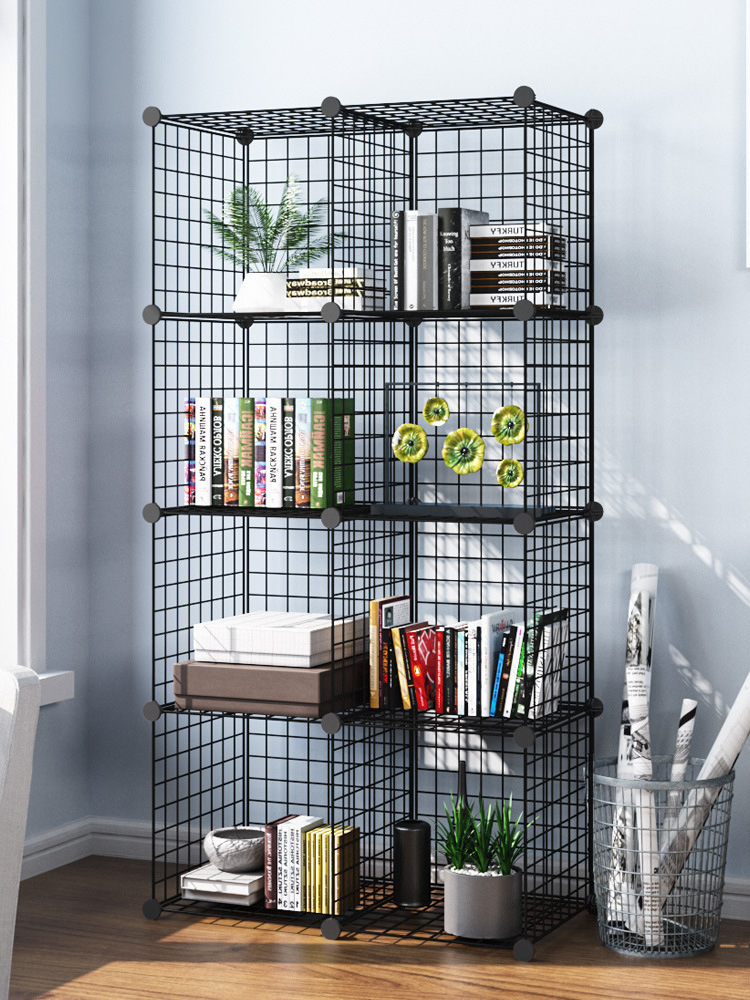 Metal Wire Cube Storage Cubes Shelves Cube Closet Organizer Stackable Storage Bins DIY Storage Grid