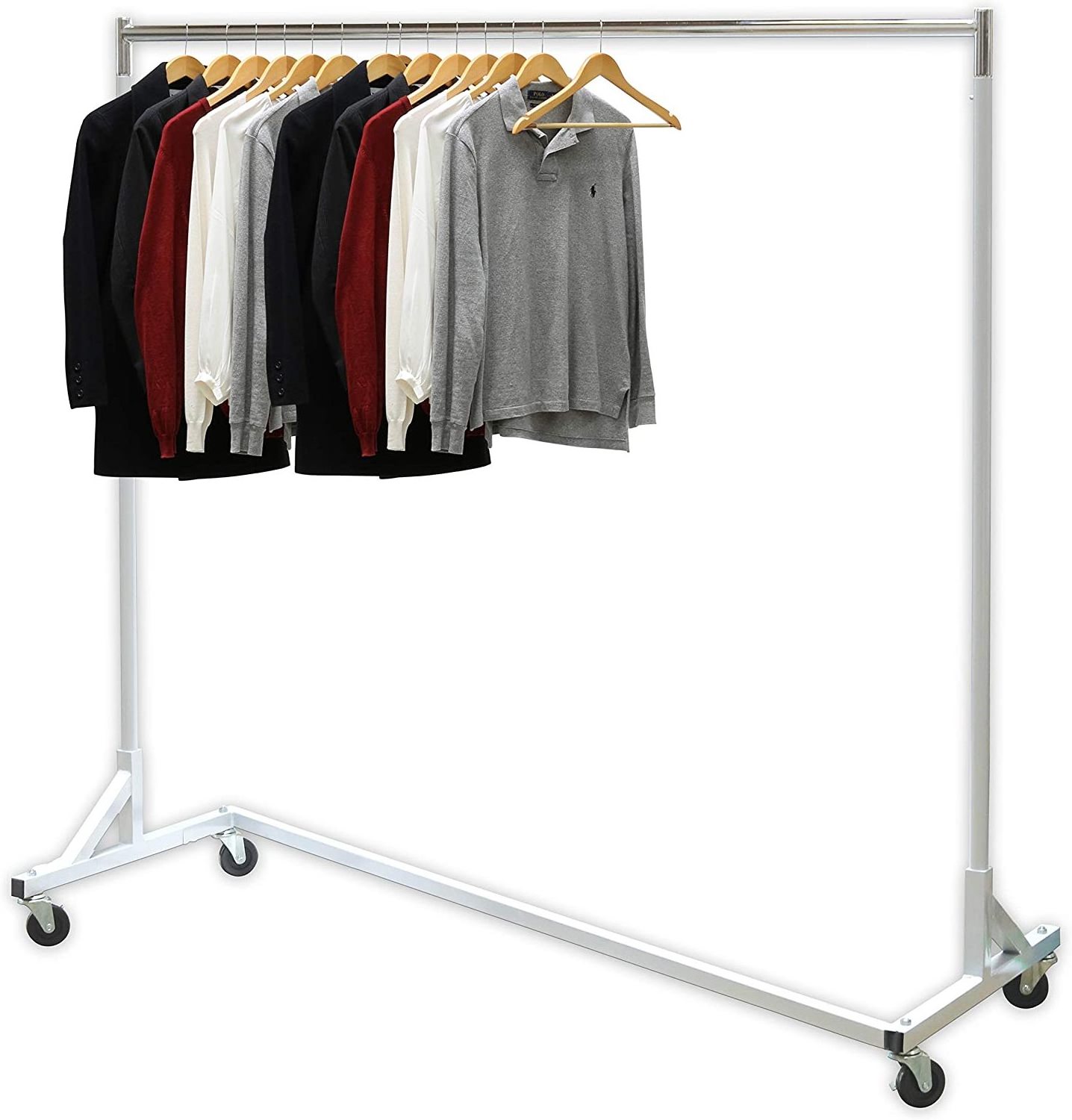 Heavy Duty Z Clothes Rack Z Garment rack - Decorative White Base