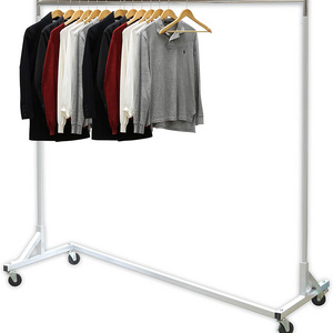 Heavy Duty Z Clothes Rack Z Garment rack - Decorative White Base