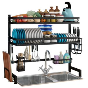 kitchen organizer drying rack Sink Drying Rack Black Bowl Storage Shelving kitchen rack