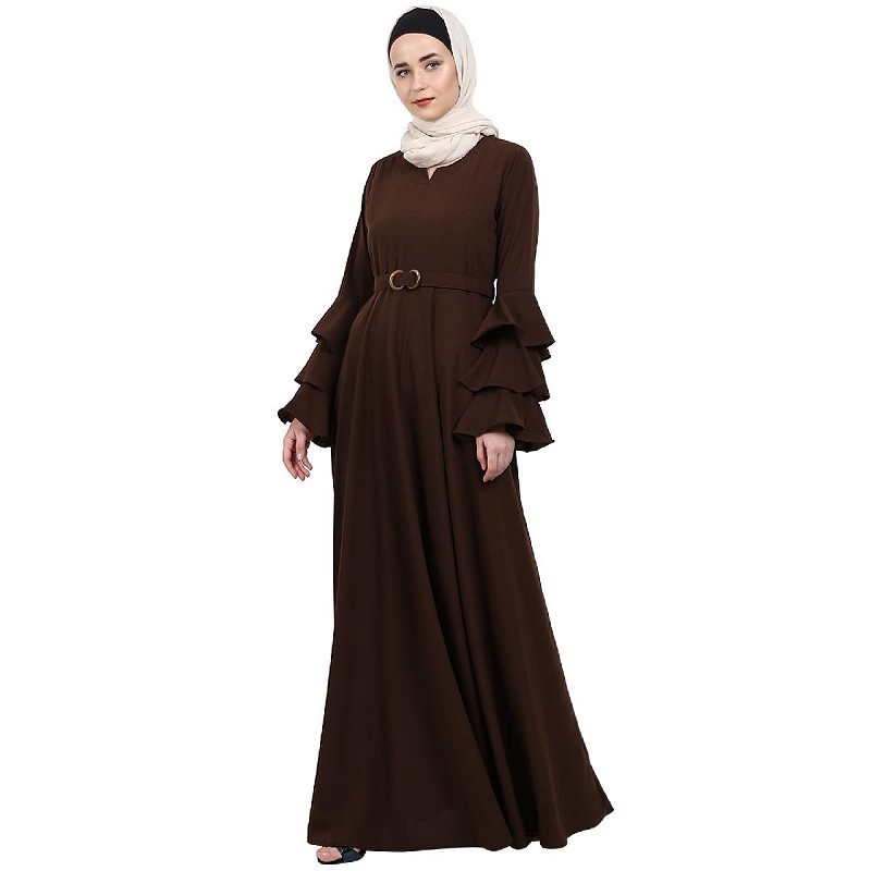 Two Toned Ladies Abaya Islamic Clothing Wholesale Abaya Muslim Dress Long Wear Burqa Design For Ladies