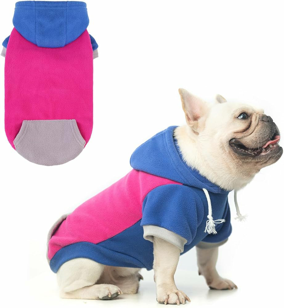 Fleece Vest Hoodie Dog Sweater Blank Medium Warm Pullover Dog Hoodie with pockets Dog Hoodie