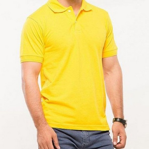 Plain Yellow Color Slim Fit Fitness Gym Training Good Quality Polo T Shirt Short Sleeves Blank Workout Cotton Summer Polo Shirts