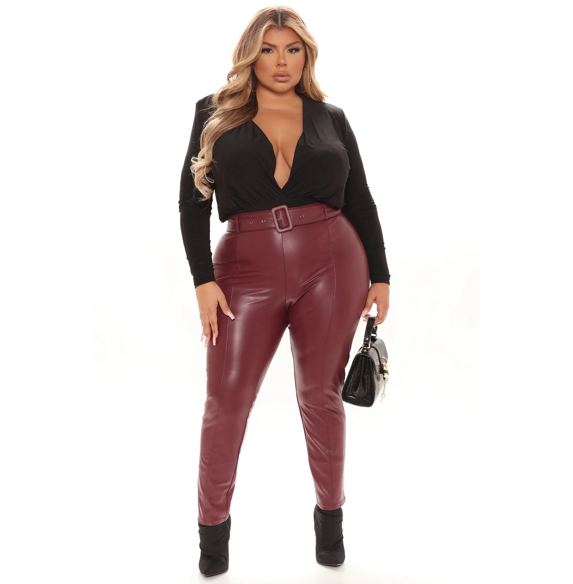 breathable Plain Pink Color Custom Leather Pant Windproof tight trouser Style Legging Leather Pant For Ladies