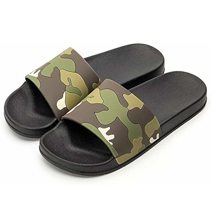 Oem Custom Blank Slides Footwear Sandal Pvc Custom Logo Slippers Men Plain Blank Slide Slippers camo style