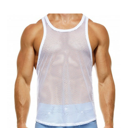 Wholesale High Quality Elastic Ribbed Vest for Men Summer U Neck Plain Tank Top Sleeveless