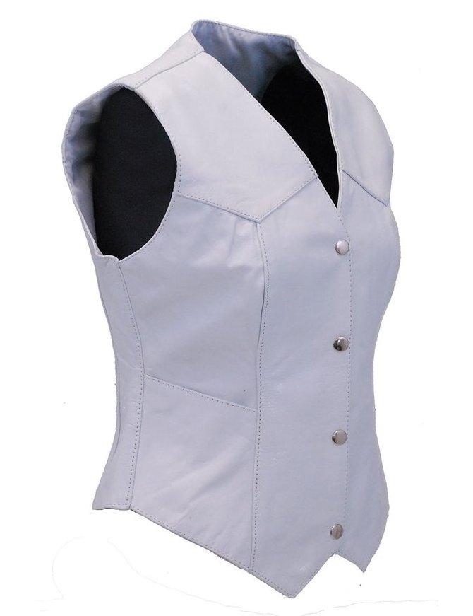 Plain White Color Leather Vests Sleeveless Gym Wear Bike Riding Vests High Quality Outdoor Activity Summer Genuine Leather Vest