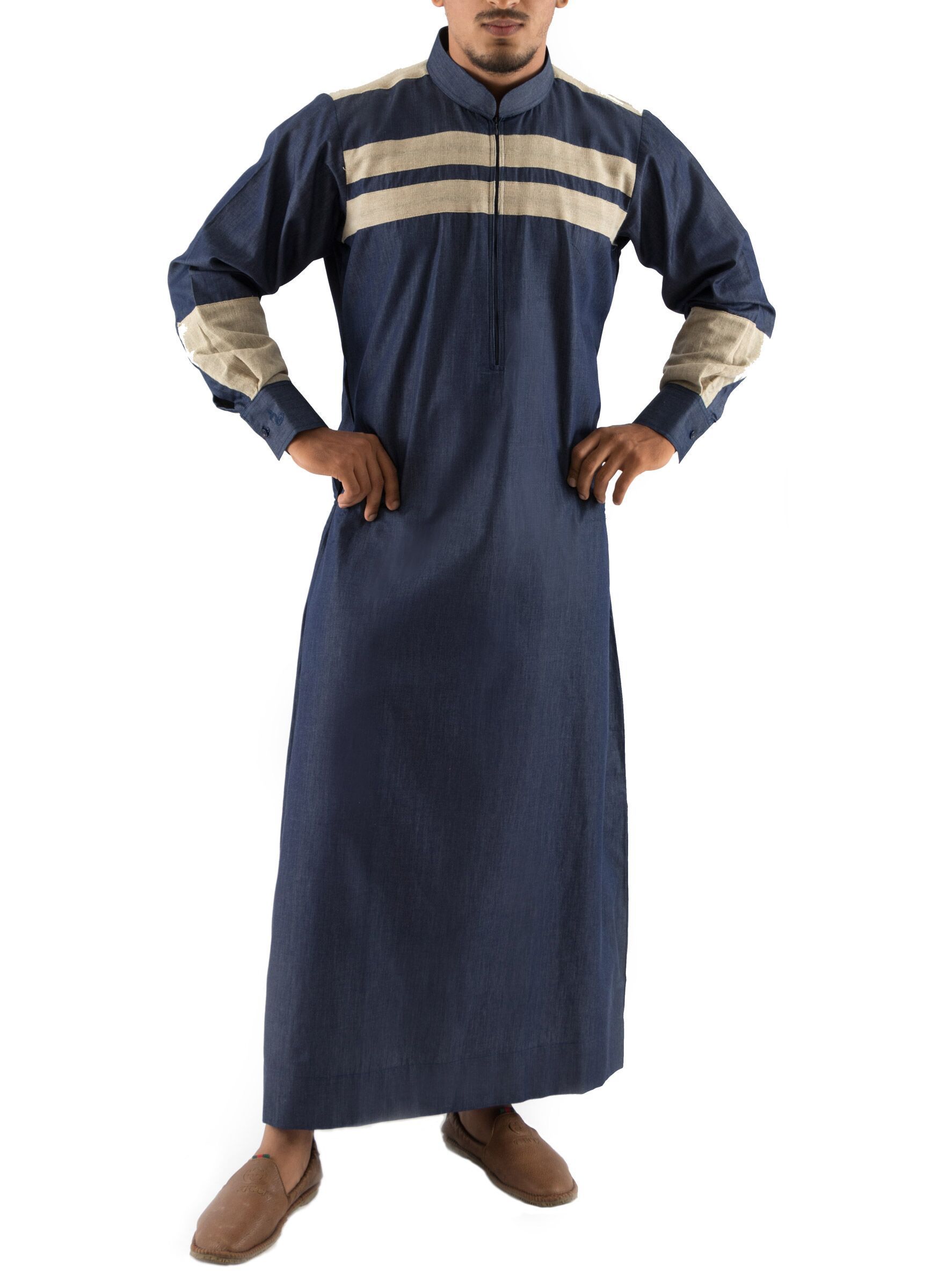 New Design Men Thobe 2024 Muslim Thobe Breathable Islamic Abaya Clothing For Men Long Kaftan Abaya Men