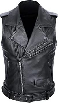 Wholesale 2023 Winter Vest Fashion Personality Solid Color Vest With Pocket Original Leather Vest