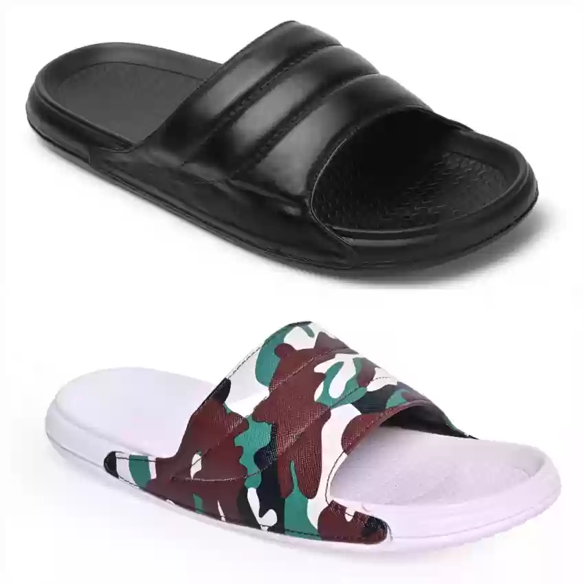 Oem Custom Blank Slides Footwear Sandal Pvc Custom Logo Slippers Men Plain Blank Slide Slippers camo style