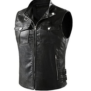 Wholesale 2023 Winter Vest Fashion Personality Solid Color Vest With Pocket Original Leather Vest