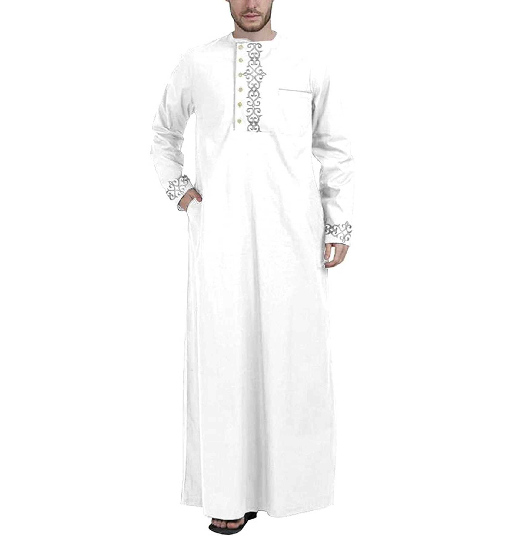 Al Haramain Good Quality shiny material Saudi Muslim Men Jalabya Thobe Factory Wholesale thobe for men