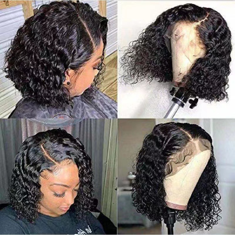 High Quality Transparent Lace Frontal Wig Quick Delivery Mongolian Kinky Curly Full HD Lace Human Hair Wig Dropship