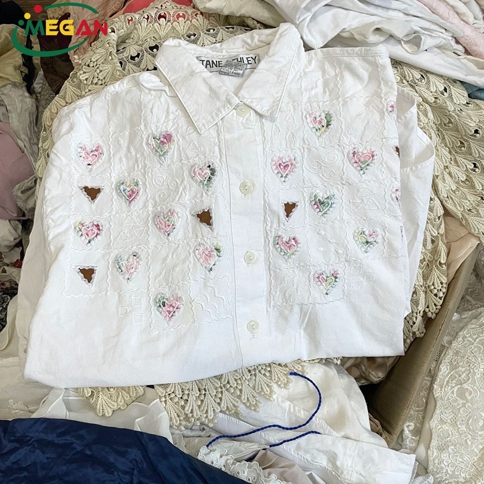 Megan Old Vintage Embroidery Used Shirts Bales Women Used Import Clothes From Thailand