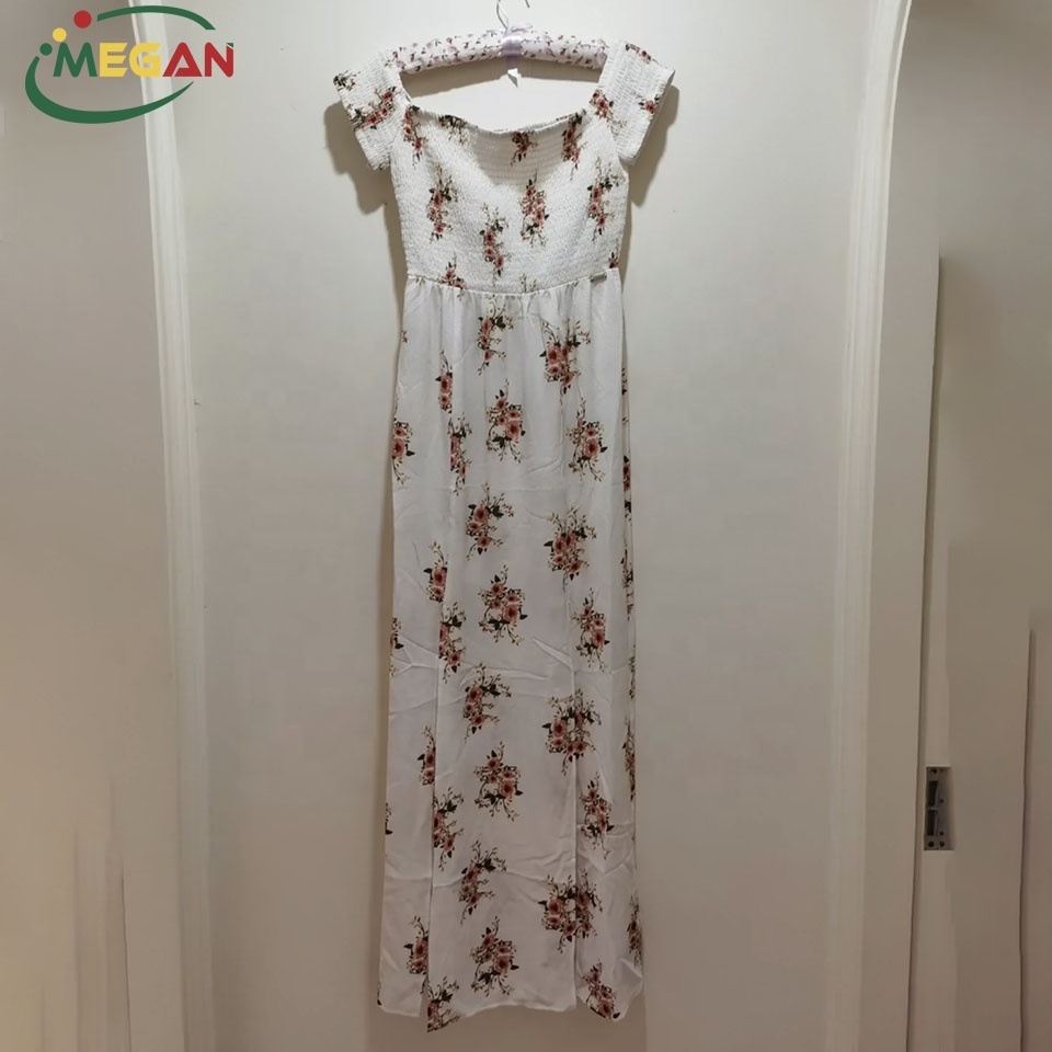 Megan Cheapest Thailand Second Hand Clothes Bulk Polyester Flower Women Beach Used Dresses