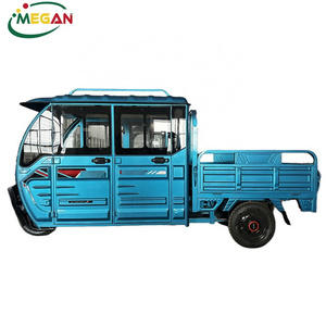 Megan Africa 4 Doors Passenger Cargo Gasoline Tricycle With Enclosed Operator Cab