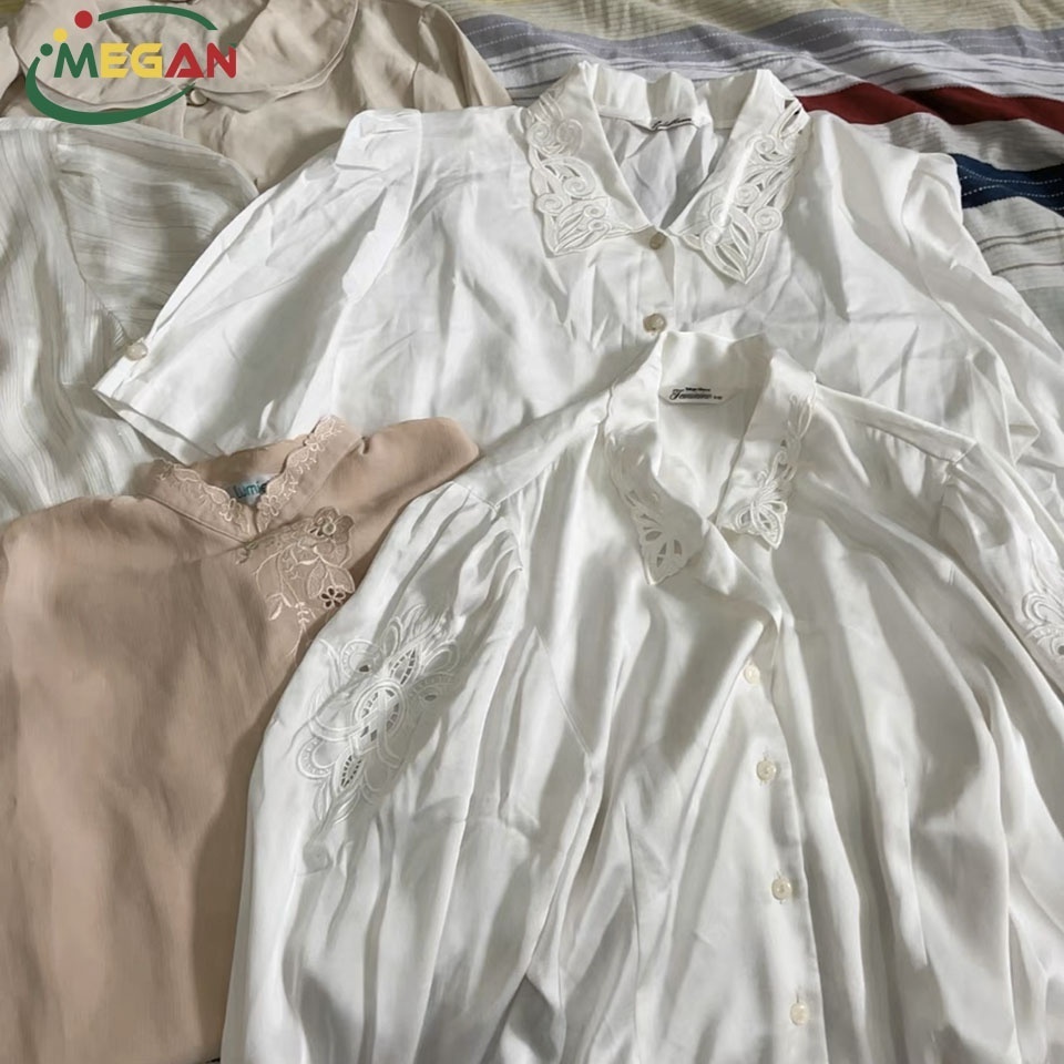 Megan Old Vintage Embroidery Used Shirts Bales Women Used Import Clothes From Thailand