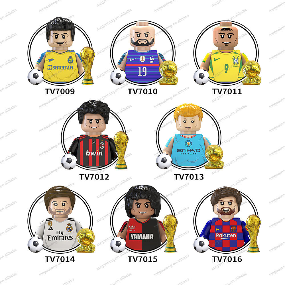 Hot Sale World Famous Sport Football Player Soccer Star Character Plastic Educational Collect Building Blocks Mini Toys For Kids