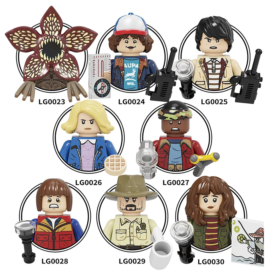 LG1004 Strange Things Season 4 Demogorgon Dustin Henderson Mike Eleven Will Byers Wheeler Plastic Building Blocks Kids Mini Toys