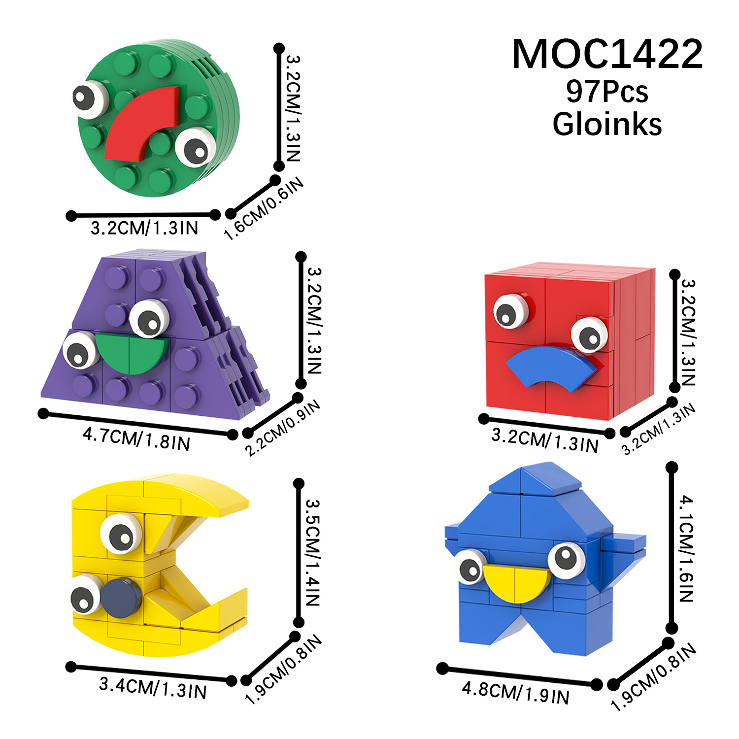 MOC1422 Cartoon Series Gloinks Bubble 97Pcs Building Block The Amazing Digital Circus Character Model Assembly Toys For Children