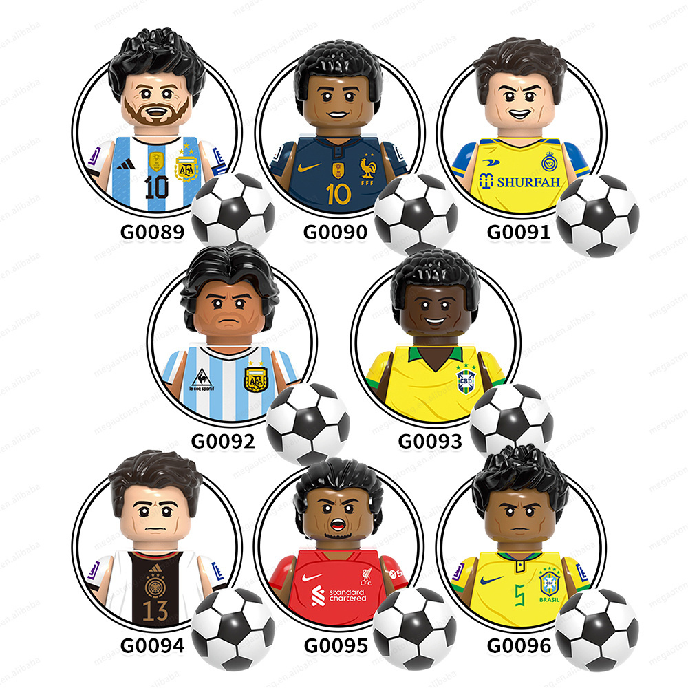 Hot Sale World Famous Sport Football Player Soccer Star Character Plastic Educational Collect Building Blocks Mini Toys For Kids