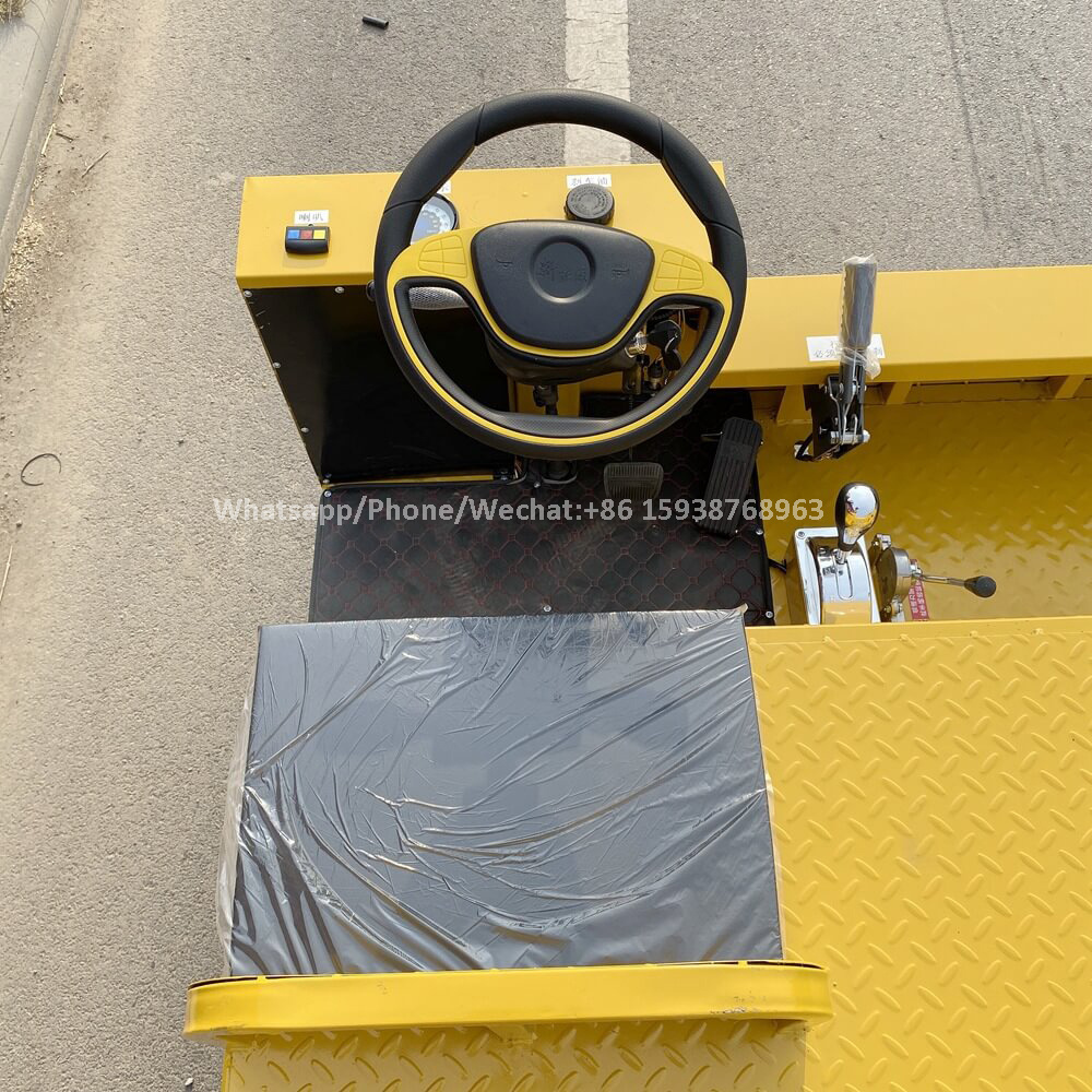 4T Loading 4 Wheels Flat Tool Handling Transportation Heavy Duty Cargo Cart Electric Trolley Carrier with steering wheel