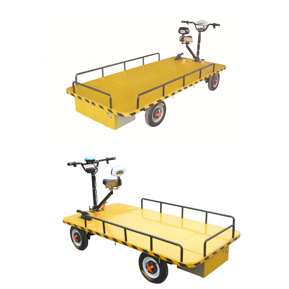 800-1000kg Loading Platform Wagon Hand Cart Beach Trolley Garden Warehouse Handling Tools Electric Cart with 4 wheels