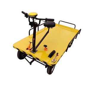 automatic electric trolley with guardrail 4 wheels power cart for 1000kgs material handling