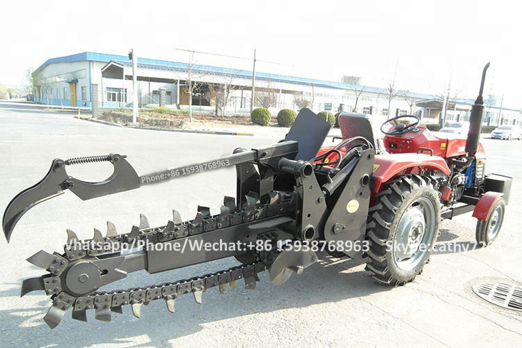 Tractor 3 Point PTO Chainsaw Digging Ditcher Mini Walk Behind Trencher Ditching Machine