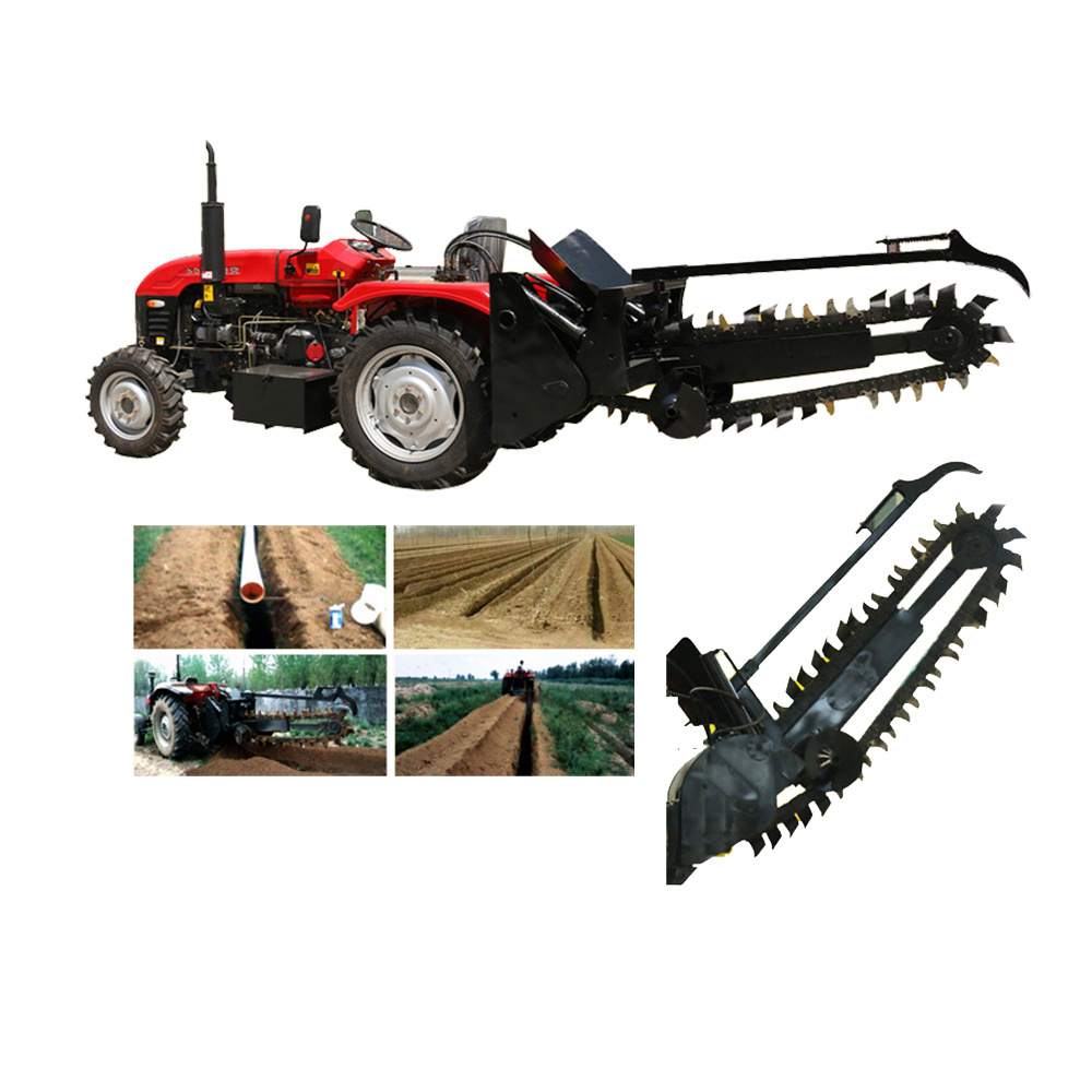 Tractor 3 Point PTO Chainsaw Digging Ditcher Mini Walk Behind Trencher Ditching Machine