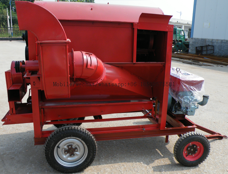 Electric Bean Thresher/1500-2000kg/h rice Threshing Machine/paddy And Wheat Thresher Machine With Wheel