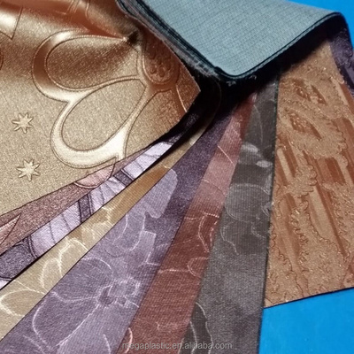 Metallic PVC floral leather Cloth /PVC Floral Embossed leather for sofa/ Fancy Decoration Leather fabrics