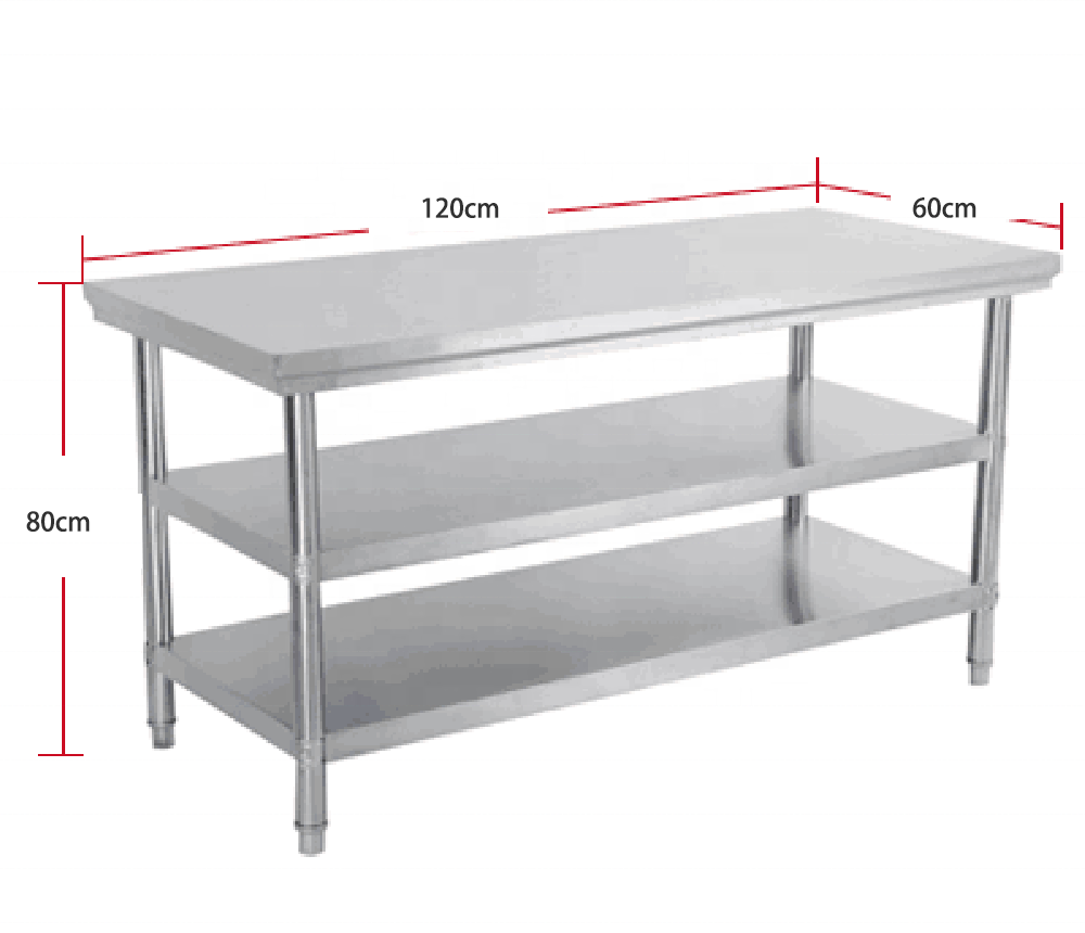 Wholesale excellent quality stainless steel 201/304 commercial work table bench for restaurant pizza prep table