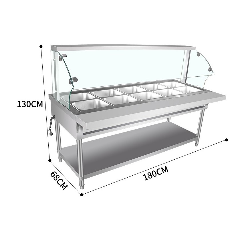 Commercial 10 Pan Bain Marie Food Warmer Stainless Steel buffet warmer Electric