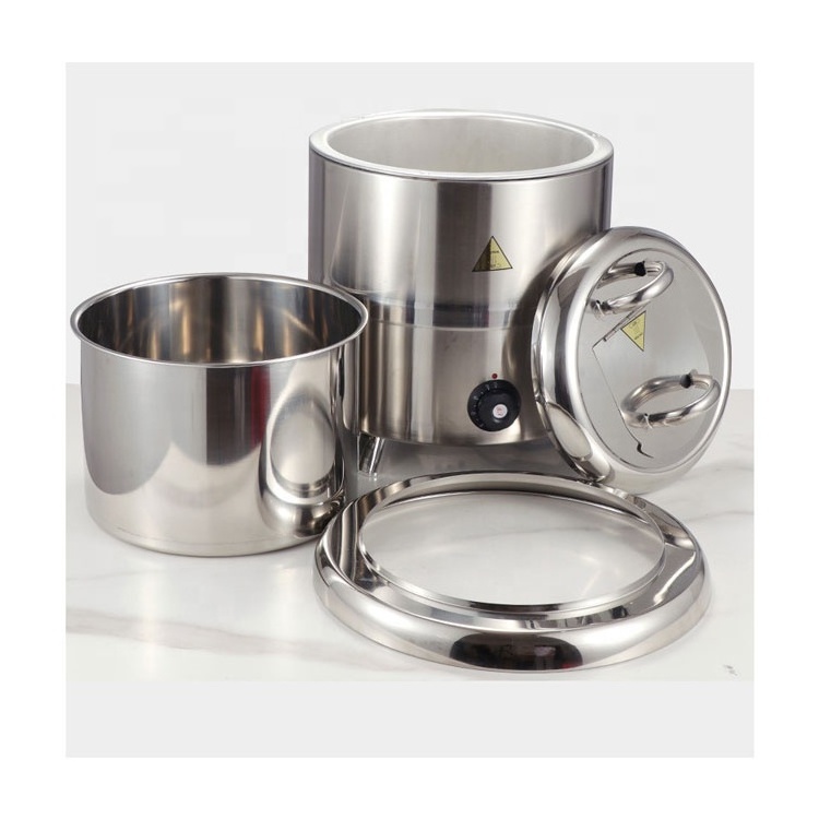 Electric Stainless Steel soup Warmer Round Countertop Food / Soup Kettle Warmer