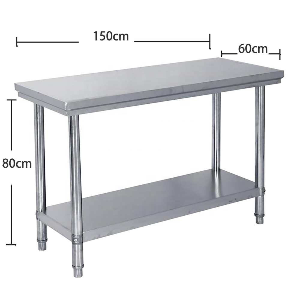 Hot Sale Stainless Steel Work Table Prep Table Cooking Station Stainless Steel Kitchen Working Table