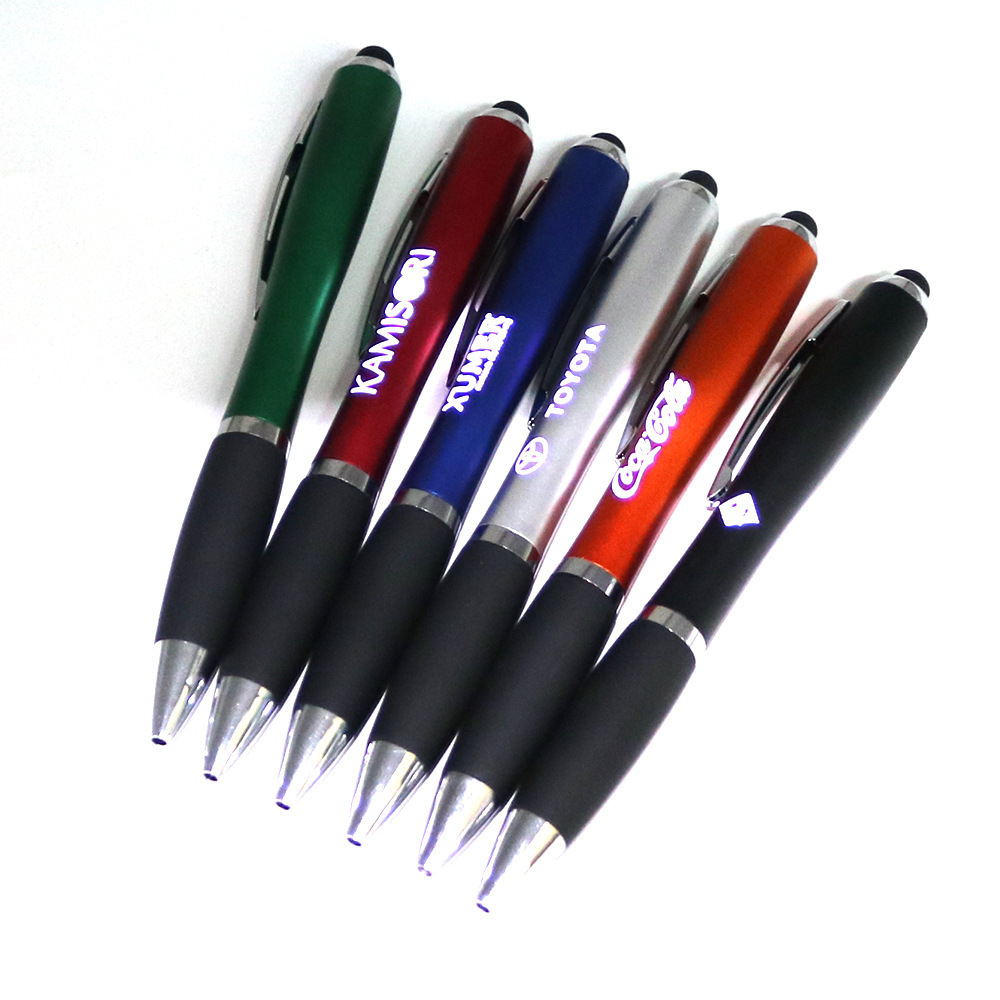 MEGA customized Led Laser Light up Ball ballpoint Pen with custom logo engraved